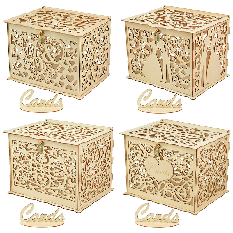 30X24X21cm DIY Wedding Gift Ca - Wedding Card Box 评论和价格