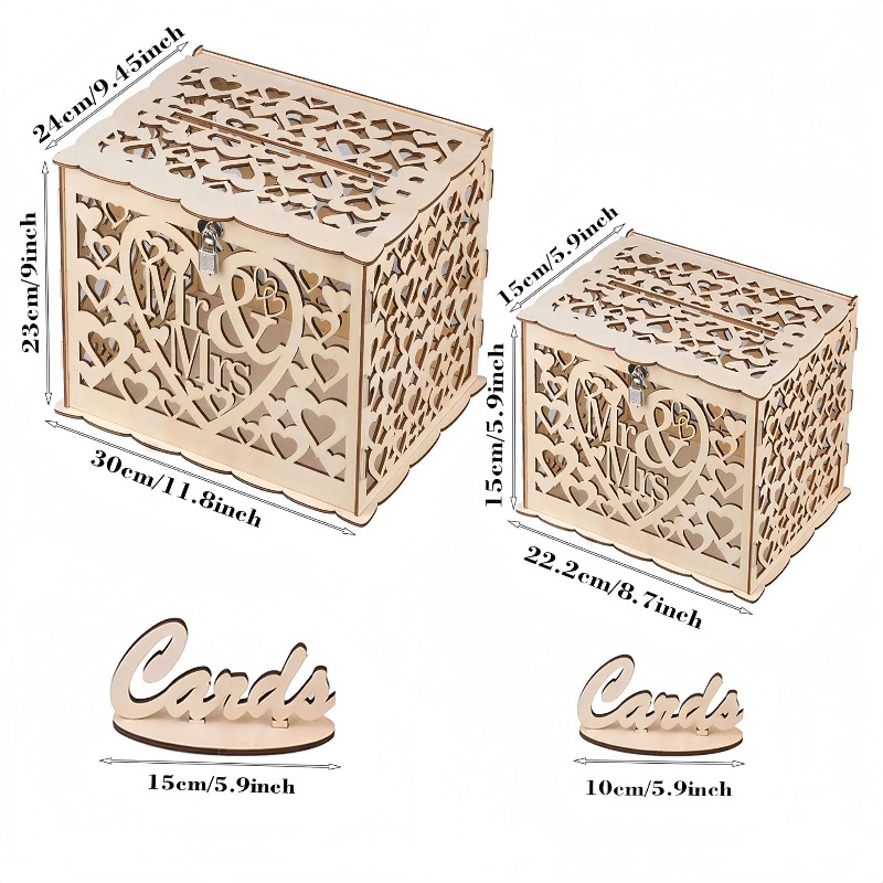 DIY Wooden Mr. & Mrs. Wedding  - Wedding Card Box 评论和价格