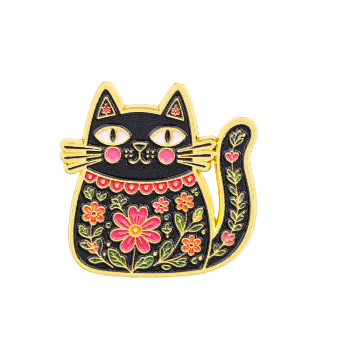Folk Art Floral Black Cat Enam - Good Floral & Wedding Decor Supply Photos 评论和价格